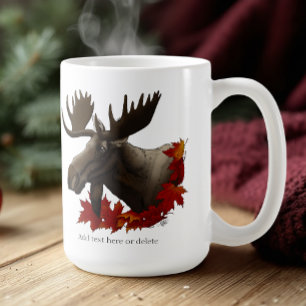Moose Red Maple Leaves  Coffee Mug