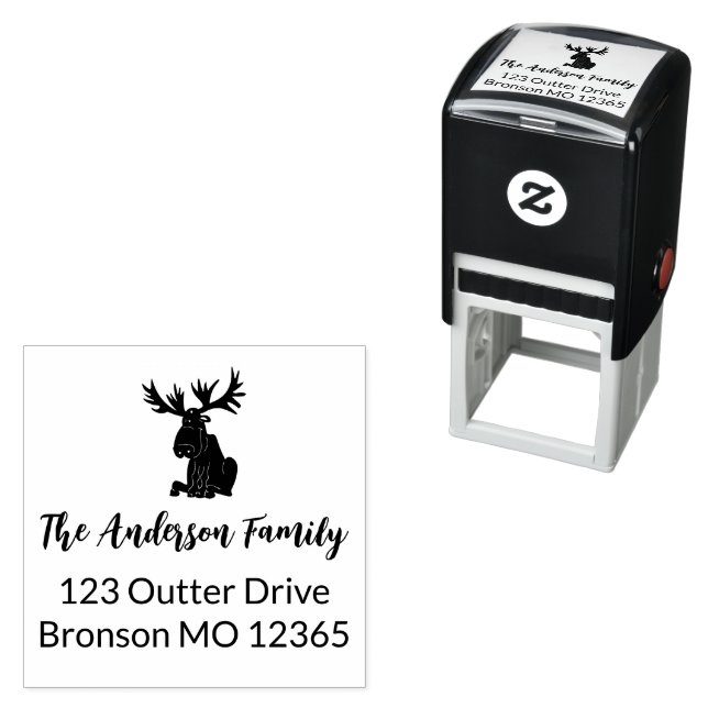Moose Return Address  Self-inking Stamp (In Situ)