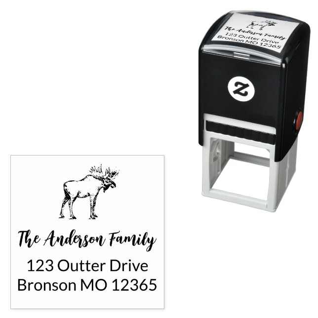 Moose Return Address  Self-inking Stamp (In Situ)