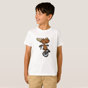 Moose riding unicycle   choose background colour T-Shirt