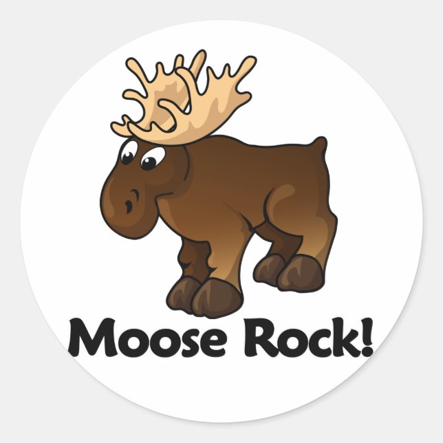Moose Rock! Classic Round Sticker (Front)