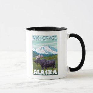 Moose Scene - Anchorage, Alaska Mug
