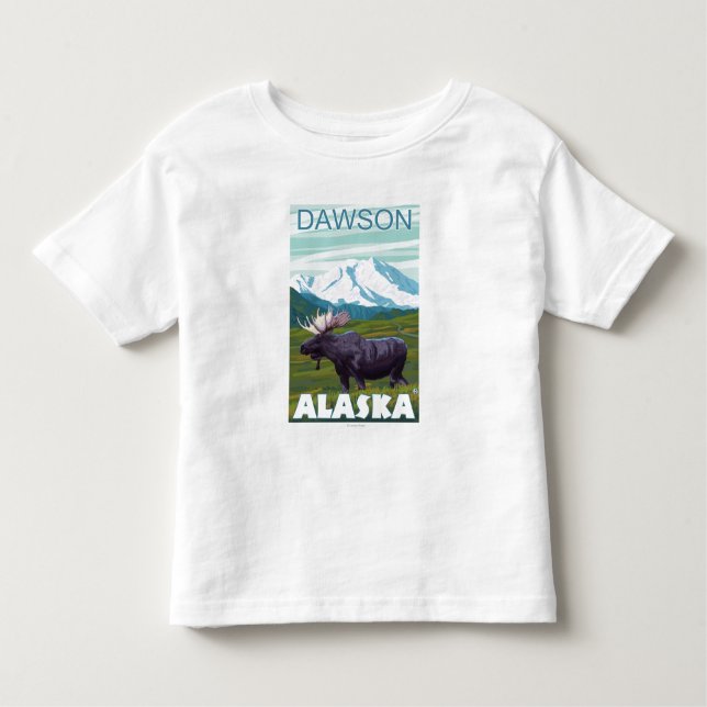 Moose Scene - Dawson, Alaska Toddler T-Shirt (Front)