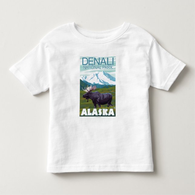 Moose Scene - Denali National Park, Alaska Toddler T-Shirt (Front)