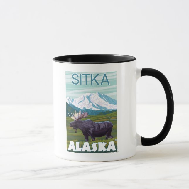 Moose Scene - Sitka, Alaska Mug (Right)