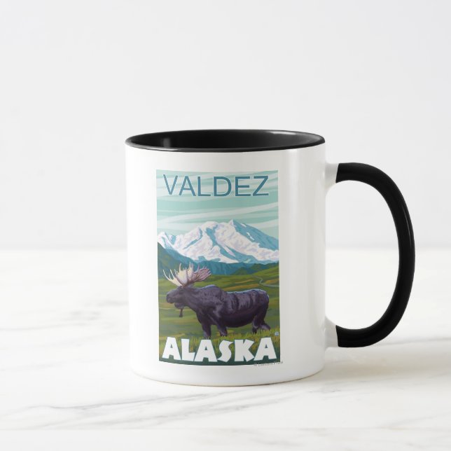 Moose Scene - Valdez, Alaska Mug (Right)