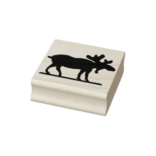 moose silhouette art stamp