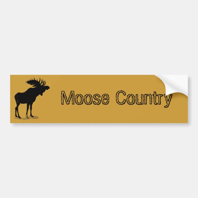 Moose Silhouette Bumper Sticker (Front)