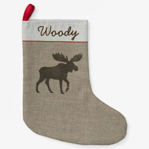 Moose Silhouette Country Wildlife Personalised Small Christmas Stocking