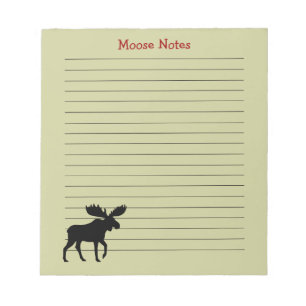Moose Silhouette Custom Wildlife Lined Notepad