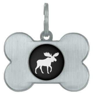 Moose Silhouette Pet Name Tag