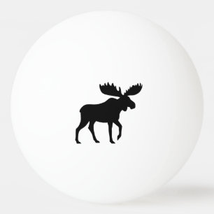 Moose Silhouette Ping Pong Ball