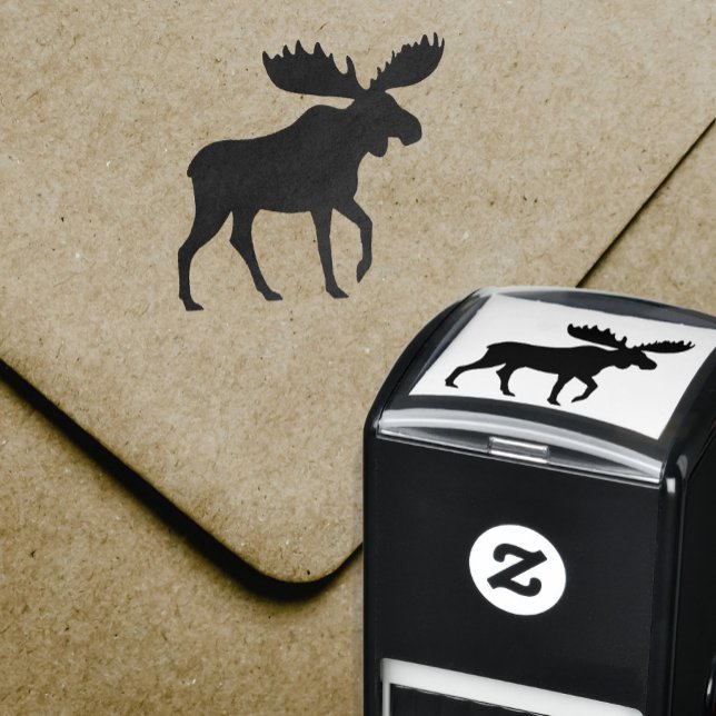 Moose Silhouette | Wildlife | Wild Animal Self-inking Stamp (Creator Uploaded)