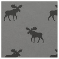 Moose Silhouettes Grey and Black Patterned