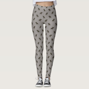 Moose Silhouettes Pattern Leggings