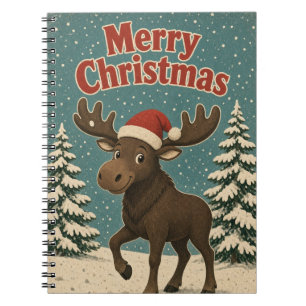 Moose Snow Pine Animal Christmas Notebook