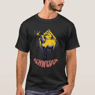 Moose Sverige Hej Outdoor Scandinavia fishing holi T-Shirt