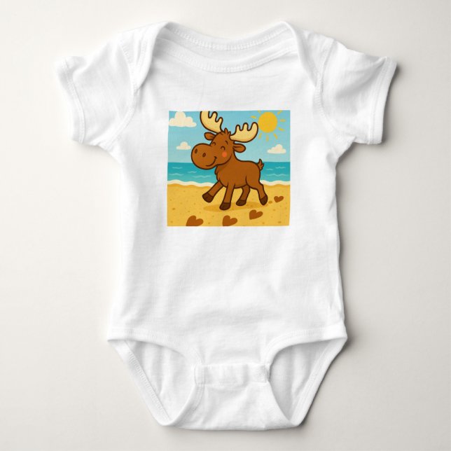 Moose Tracks in the Sand–Heartfelt Beach Tee Kids (Front)