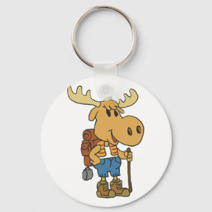 Moose traveller with backpack   choose back colour key ring