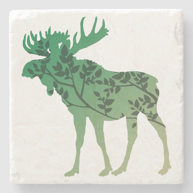 Moose Tree Stone Coaster (Front)