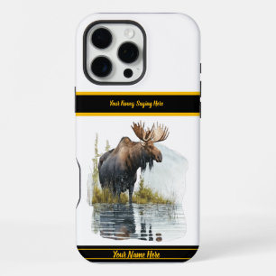 Moose wades in peaceful northern lake iPhone 16 pro max case
