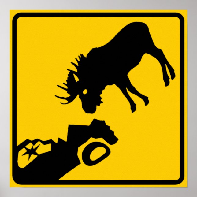 Moose Warning Sign from Gros Morne National Park (Front)