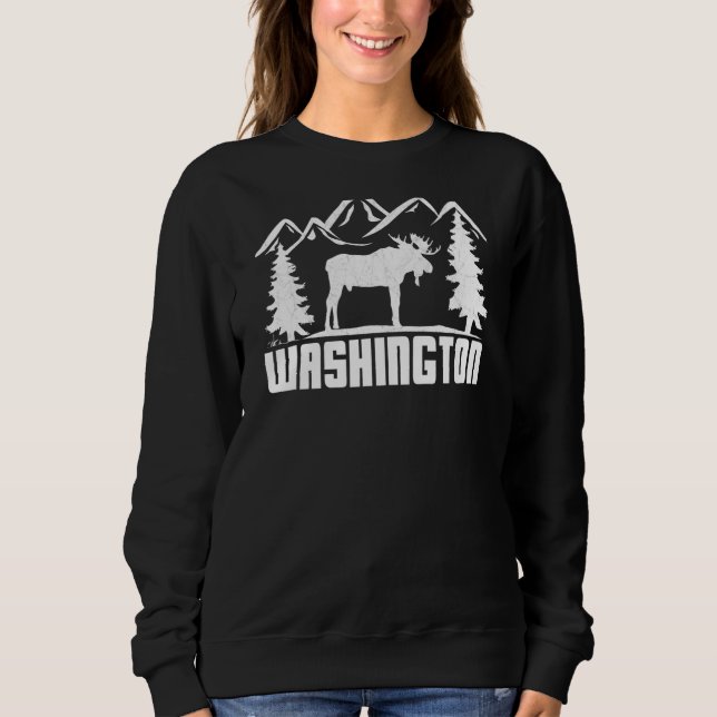 Moose Washington Enthusiast Washington Cool Classi Sweatshirt (Front)