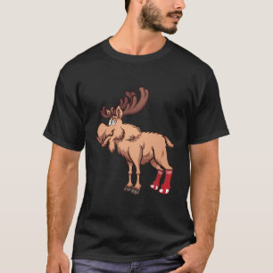 Moose Wearing Socks Graphic T-Shirt