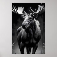 Moose Wildlife Majestic Nature Life Art Poster