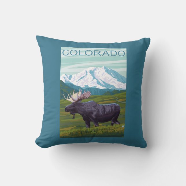 Moose with MountainColorado Cushion (Front)