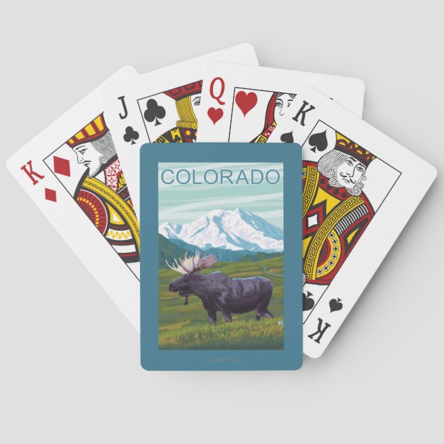 Moose with MountainColorado Playing Cards (Back)
