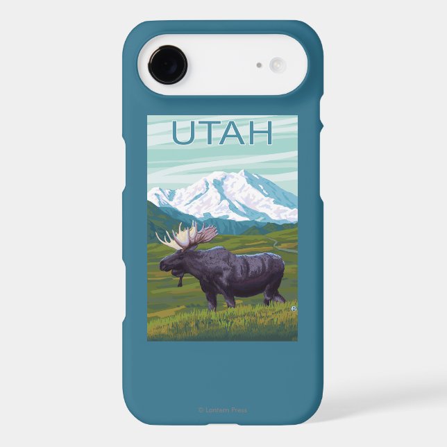 Moose with MountainUtah Case-Mate iPhone Case (Back)
