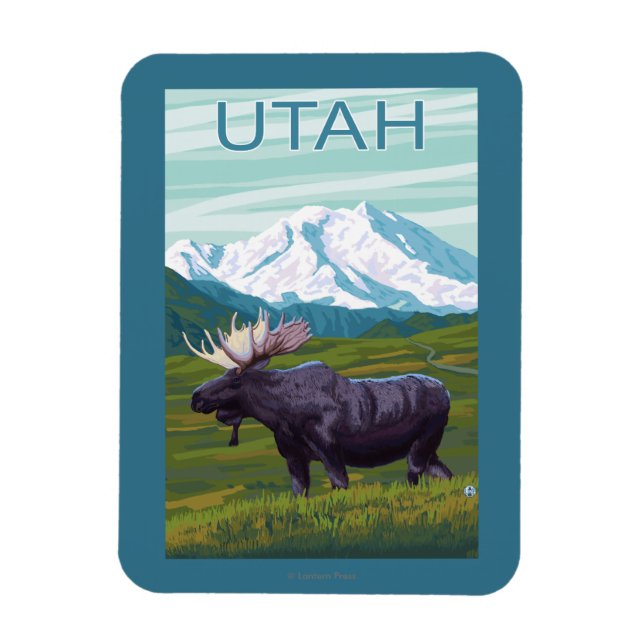 Moose with MountainUtah Magnet (Vertical)