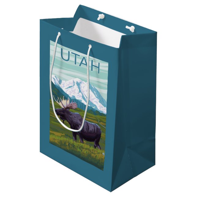 Moose with MountainUtah Medium Gift Bag (Front Angled)