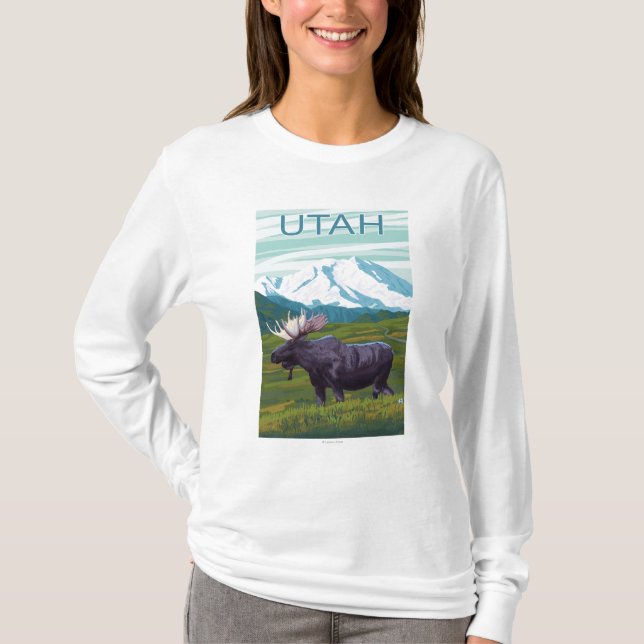 Moose with MountainUtah T-Shirt (Front)