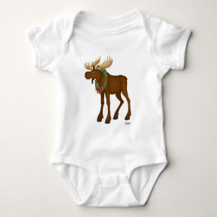Moose With Wreath - Baby Bodysuit