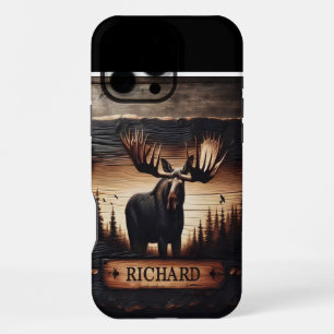 Moose Wood carving Sign iPhone 16 Pro Max Case
