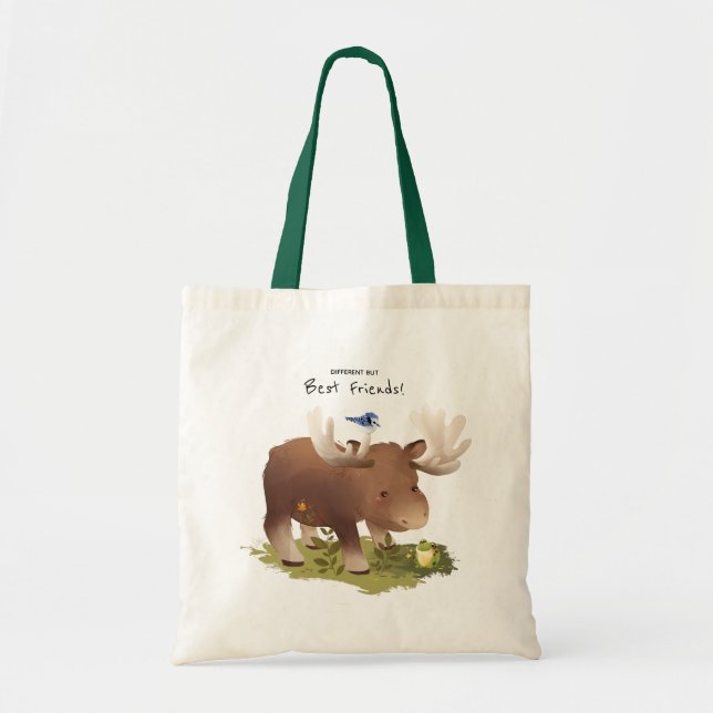 Moose • Woodland Forest Animal Illustration Tote Bag (Front)