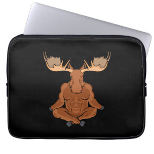 Moose Yoga Lover Women Meditation Gifts Moose Laptop Sleeve