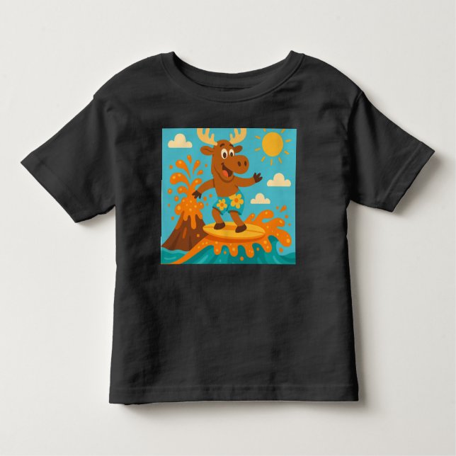 Moosecano Splash! – Soda Volcano Surf T-Shirt Kids (Front)