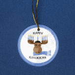 Moosed Happy Hanukkah Funny Hanukkah Ceramic Ornament<br><div class="desc">This silly moose is decorated for Hanukkah on this funny ornament which can be personalised with ANY message you like!</div>