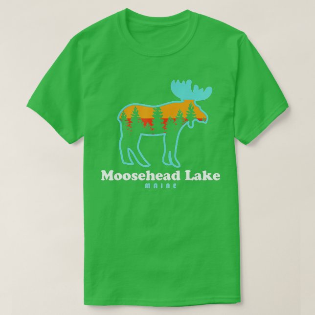 Moosehead Lake Maine - Moose Moosehead Lake  T-Shirt (Design Front)