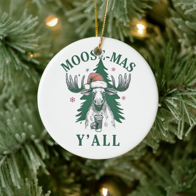 Moosemas Y'all  Ceramic Ornament (Tree)