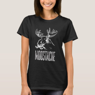 Moostache Funny Moose Moustache Pun Hiking Camping T-Shirt