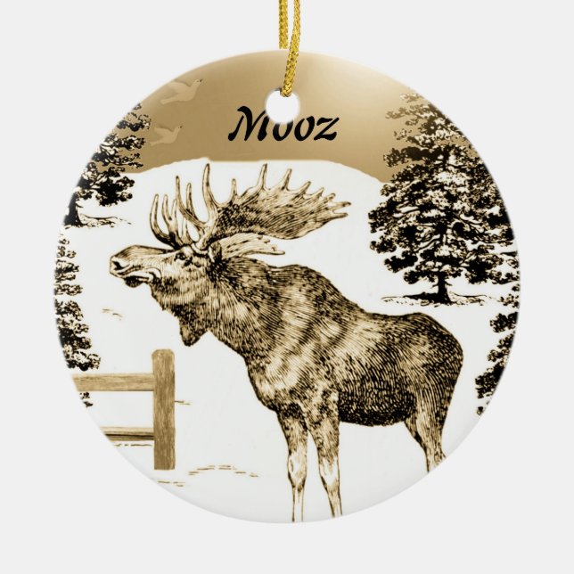 MOOZ ~ Moose Ornament (Front)