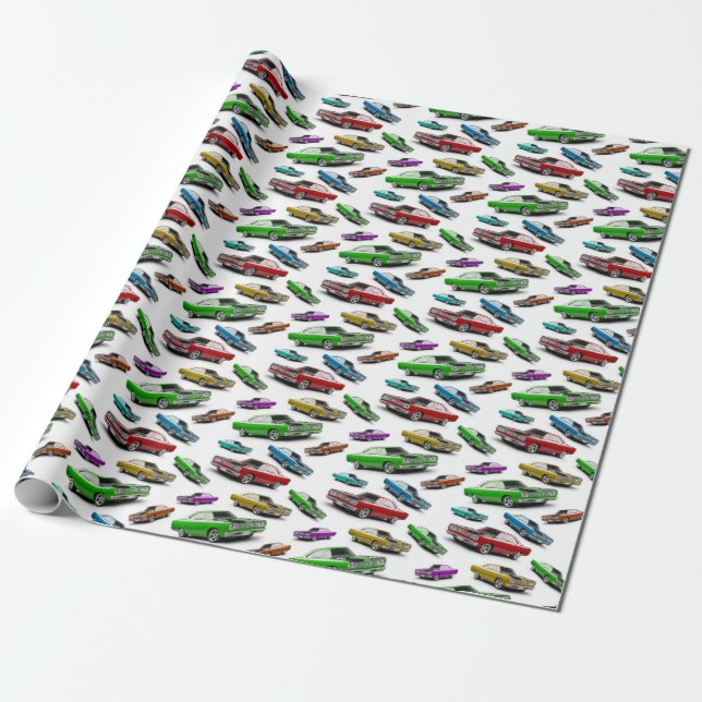 Mopar 1969 Plymouth Road Runner Classic Muscle Car Wrapping Paper (Unrolled)