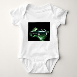 Mopar: '68 Dodge Charger with green lightning Baby Bodysuit