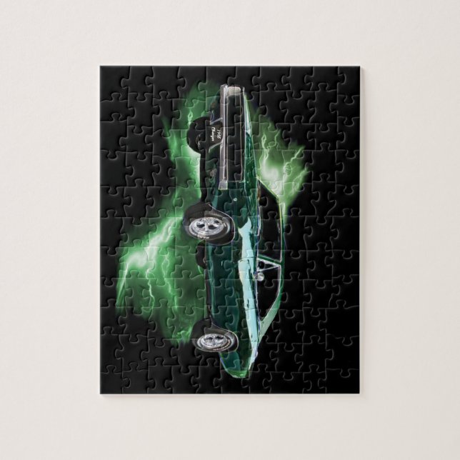 Mopar: '68 Dodge Charger with green lightning Jigsaw Puzzle (Vertical)