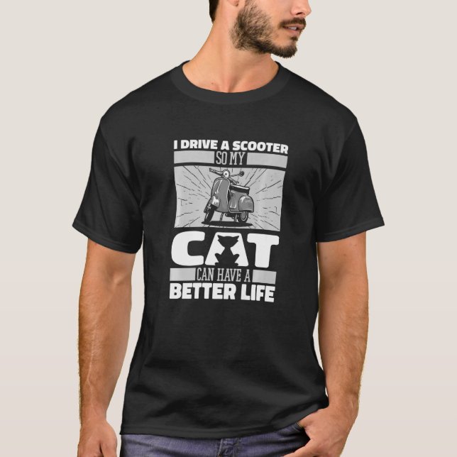 Moped Cat Motorbike - Scooter Bike Premium T-Shirt (Front)
