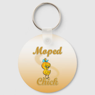 Moped Chick Key Ring